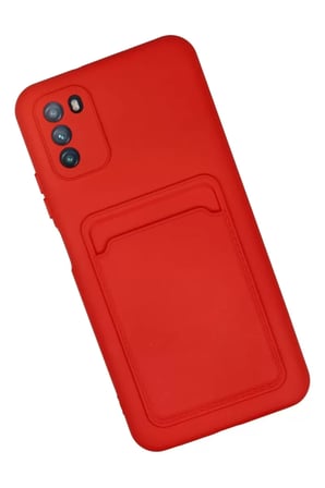 Newface Xiaomi Pocophone M3 Kılıf Kelvin Kartvizitli Silikon - Kırmızı
