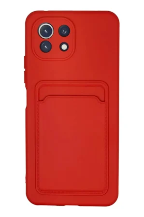 Newface Xiaomi Mi 11 Kılıf Kelvin Kartvizitli Silikon - Kırmızı