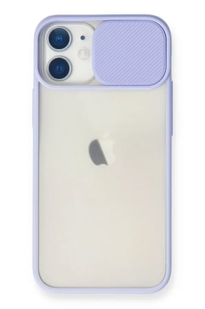 Newface Apple iPhone 11 Kılıf Palm Buzlu Kamera Sürgülü Silikon - Lila