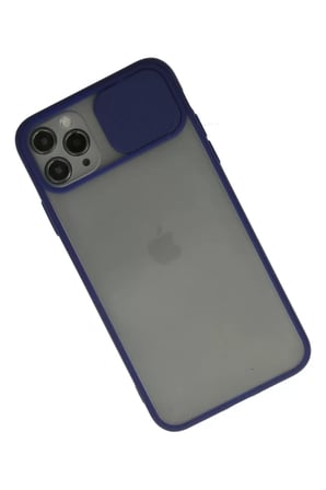 Newface Apple iPhone 11 Pro Kılıf Palm Buzlu Kamera Sürgülü Silikon - Lacivert