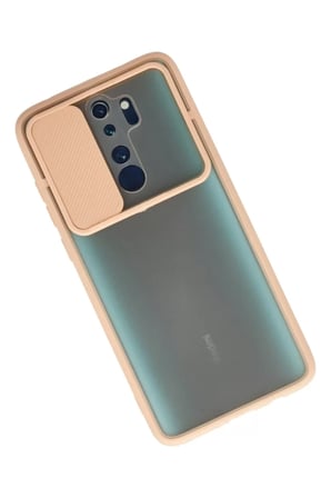 Newface Xiaomi Redmi Note 8 Pro Kılıf Palm Buzlu Kamera Sürgülü Silikon - Pembe
