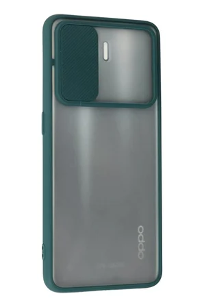 Newface Oppo Reno 5 Lite Kılıf Palm Buzlu Kamera Sürgülü Silikon - Yeşil