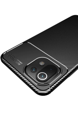 Newface Xiaomi Mİ 11 Lite Kılıf Auto Focus Karbon Kapak - Siyah