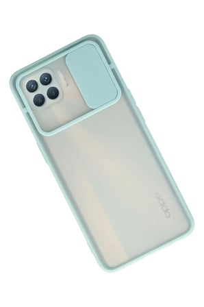 Newface Oppo Reno 4 Lite Kılıf Palm Buzlu Kamera Sürgülü Silikon - Turkuaz