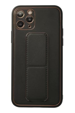 Newface Apple iPhone 11 Pro Kılıf Coco Deri Standlı Kapak - Siyah