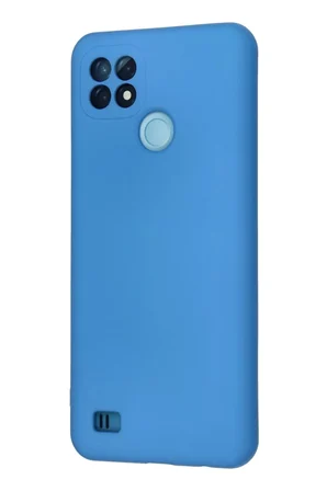 Newface Realme C21 Kılıf Nano içi Kadife Silikon - Mavi