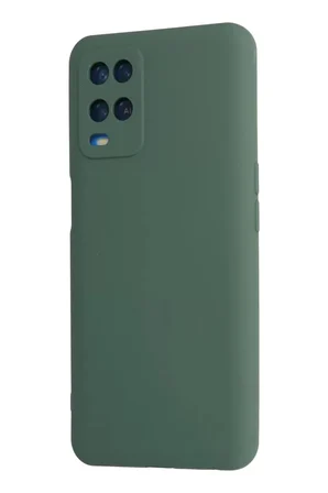 Newface Oppo A54 4G Kılıf Nano içi Kadife Silikon - Koyu Yeşil