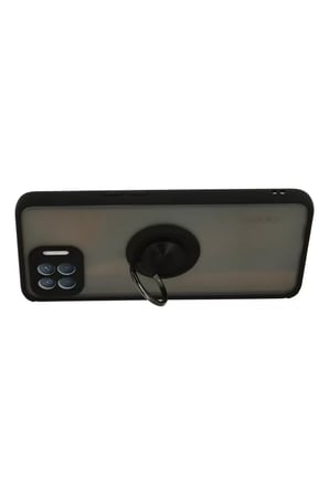 Newface Oppo Reno 4 Lite Kılıf Montreal Yüzüklü Silikon Kapak - Siyah