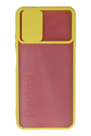 Newface Xiaomi Redmi 9T Kılıf Palm Buzlu Kamera Sürgülü Silikon - Sarı