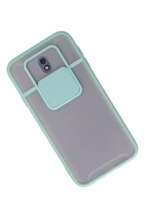 Newface Samsung Galaxy J7 Pro / J730 Kılıf Palm Buzlu Kamera Sürgülü Silikon - Turkuaz
