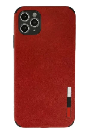 Newface Apple iPhone 11 Pro Max Kılıf Loop Deri Silikon - Kırmızı