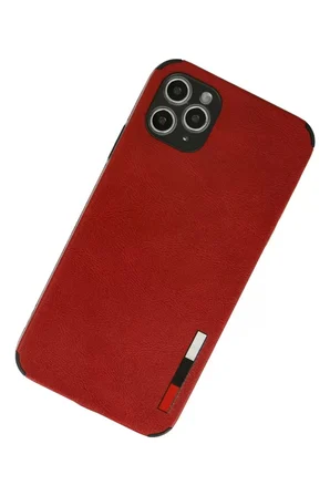 Newface Apple iPhone 11 Pro Max Kılıf Loop Deri Silikon - Kırmızı
