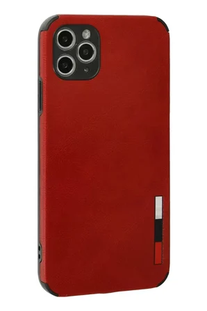 Newface Apple iPhone 11 Pro Max Kılıf Loop Deri Silikon - Kırmızı
