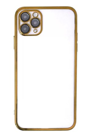 Newface Apple iPhone 11 Pro Max Kılıf Razer Lensli Silikon - Gold