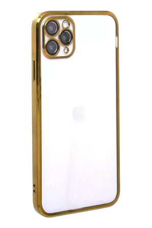 Newface Apple iPhone 11 Pro Max Kılıf Razer Lensli Silikon - Gold