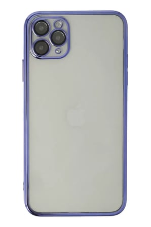 Newface Apple iPhone 11 Pro Max Kılıf Razer Lensli Silikon - Mor