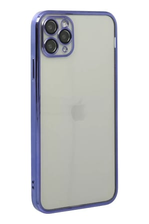Newface Apple iPhone 11 Pro Max Kılıf Razer Lensli Silikon - Mor