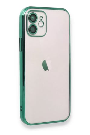 Newface Apple iPhone 12 Kılıf Razer Lensli Silikon - Yeşil