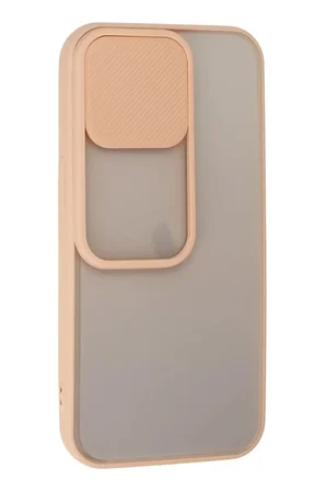 Newface Apple iPhone 13 Pro Kılıf Palm Buzlu Kamera Sürgülü Silikon - Pembe