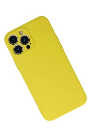 Newface Apple iPhone 13 Pro Kılıf Nano içi Kadife Silikon - Sarı