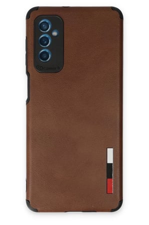 Newface Samsung Galaxy M52 5G Kılıf Loop Deri Silikon - Kahverengi