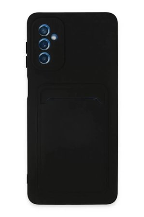 Newface Samsung Galaxy M52 5G Kılıf Kelvin Kartvizitli Silikon - Siyah