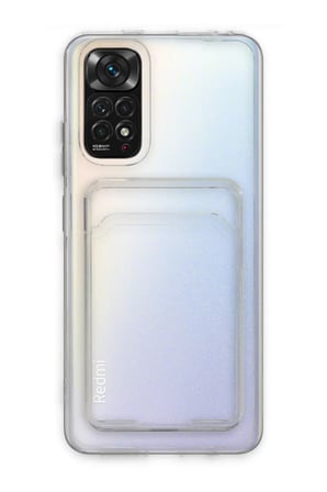 Newface Xiaomi Redmi Note 11 Kılıf Kart Şeffaf Silikon - Şeffaf