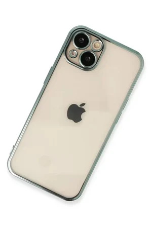 Newface Apple iPhone 14 Kılıf Razer Lensli Silikon - Yeşil
