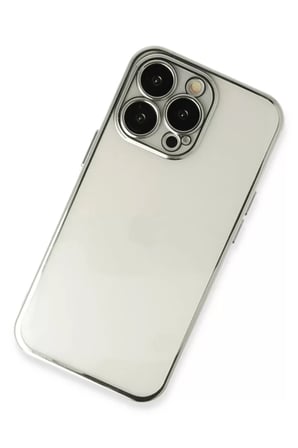 Newface Apple iPhone 14 Pro Kılıf Razer Lensli Silikon - Gümüş