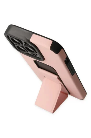 Newface Apple iPhone 14 Pro Kılıf Mega Standlı Silikon - Pudra