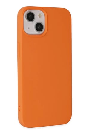 Newface Apple iPhone 14 Plus Kılıf Nano içi Kadife Silikon - Turuncu