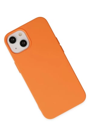 Newface Apple iPhone 14 Plus Kılıf Nano içi Kadife Silikon - Turuncu