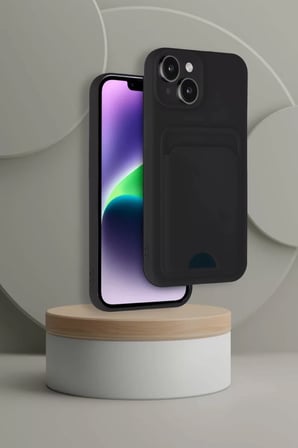 Newface Apple iPhone 14 Kılıf Kelvin Kartvizitli Silikon - Bordo