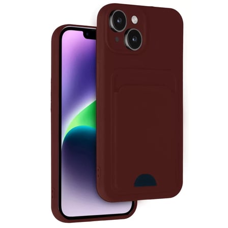 Newface Apple iPhone 14 Kılıf Kelvin Kartvizitli Silikon - Bordo