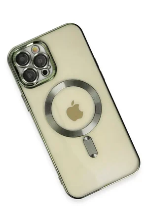 Newface Apple iPhone 12 Pro Max Kılıf Kross Magneticsafe Kapak - Koyu Yeşil