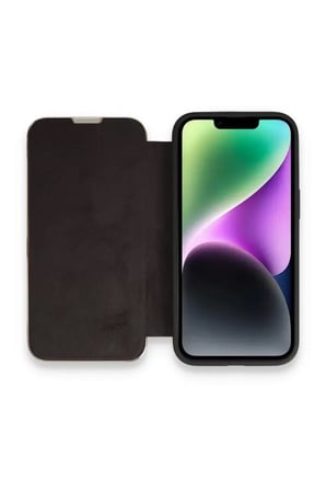 Newface Apple iPhone 14 Pro Kılıf Dolpin Kapaklı - Siyah