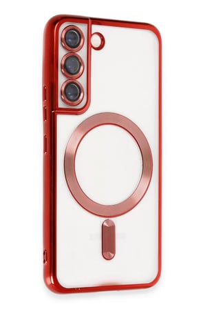 Newface Samsung Galaxy S22 Kılıf Kross Magneticsafe Kapak - Kırmızı