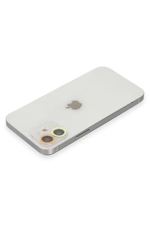 Newface Apple iPhone 11 Renkli Kamera Lens Koruma Cam - Sarı-Turuncu