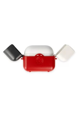Newface Apple Airpods 3 (3.nesil) Basmalı Kılıf - Kırmızı-Siyah-Beyaz
