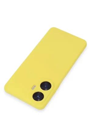Newface Realme C55 Kılıf Nano içi Kadife Silikon - Sarı