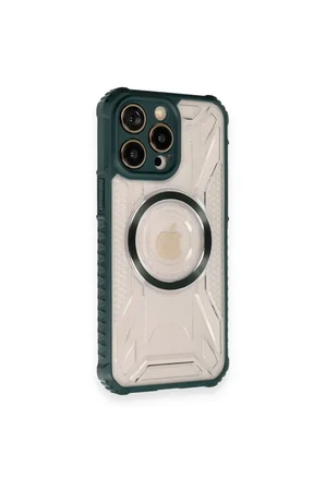 Newface Apple iPhone 12 Pro Max Kılıf Prag Magneticsafe Kapak - Koyu Yeşil