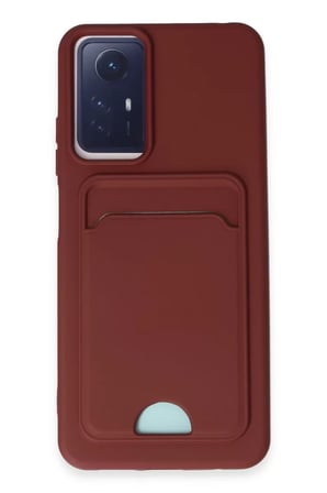 Newface Xiaomi Redmi Note 12S Kılıf Kelvin Kartvizitli Silikon - Bordo