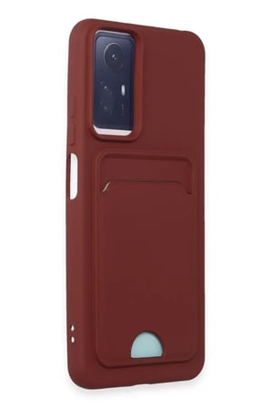 Newface Xiaomi Redmi Note 12S Kılıf Kelvin Kartvizitli Silikon - Bordo