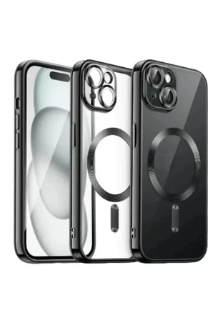 Newface Apple iPhone 15 Kılıf Kross Magneticsafe Kapak - Siyah