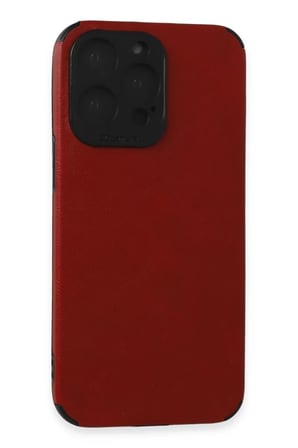 Newface Apple iPhone 15 Pro Max Kılıf Loop Deri Silikon - Kırmızı