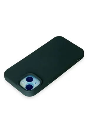 Newface Apple iPhone 15 Kılıf Nano içi Kadife Silikon - Koyu Yeşil