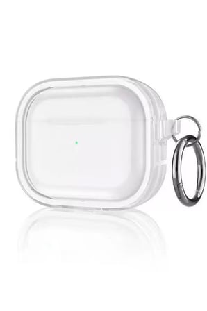 Movenchy Apple Airpods Pro 2 (2.nesil) Shiny Şeffaf Kılıf - Beyaz