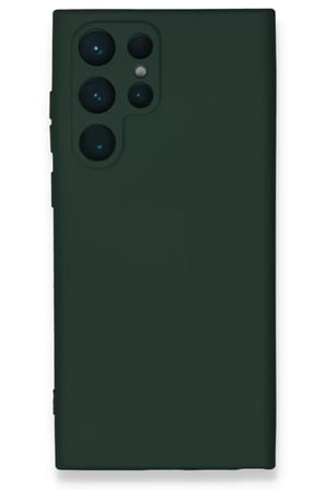 Newface Samsung Galaxy S24 Ultra Kılıf Nano içi Kadife Silikon - Koyu Yeşil