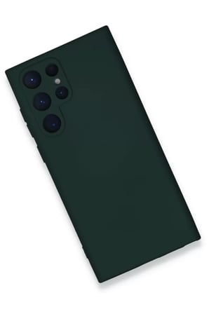 Newface Samsung Galaxy S24 Ultra Kılıf Nano içi Kadife Silikon - Koyu Yeşil