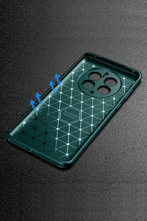 Newface Realme 12 Pro Plus Kılıf Auto Focus Karbon Kapak - Koyu Yeşil
